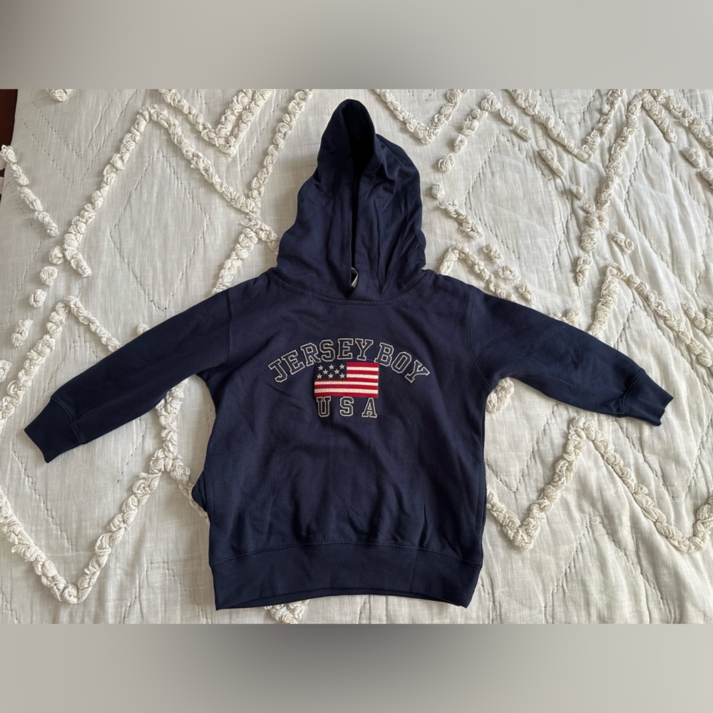 Rabbit Skins brand Jersey Boy USA hooded sweatshirt size 4. New without tags